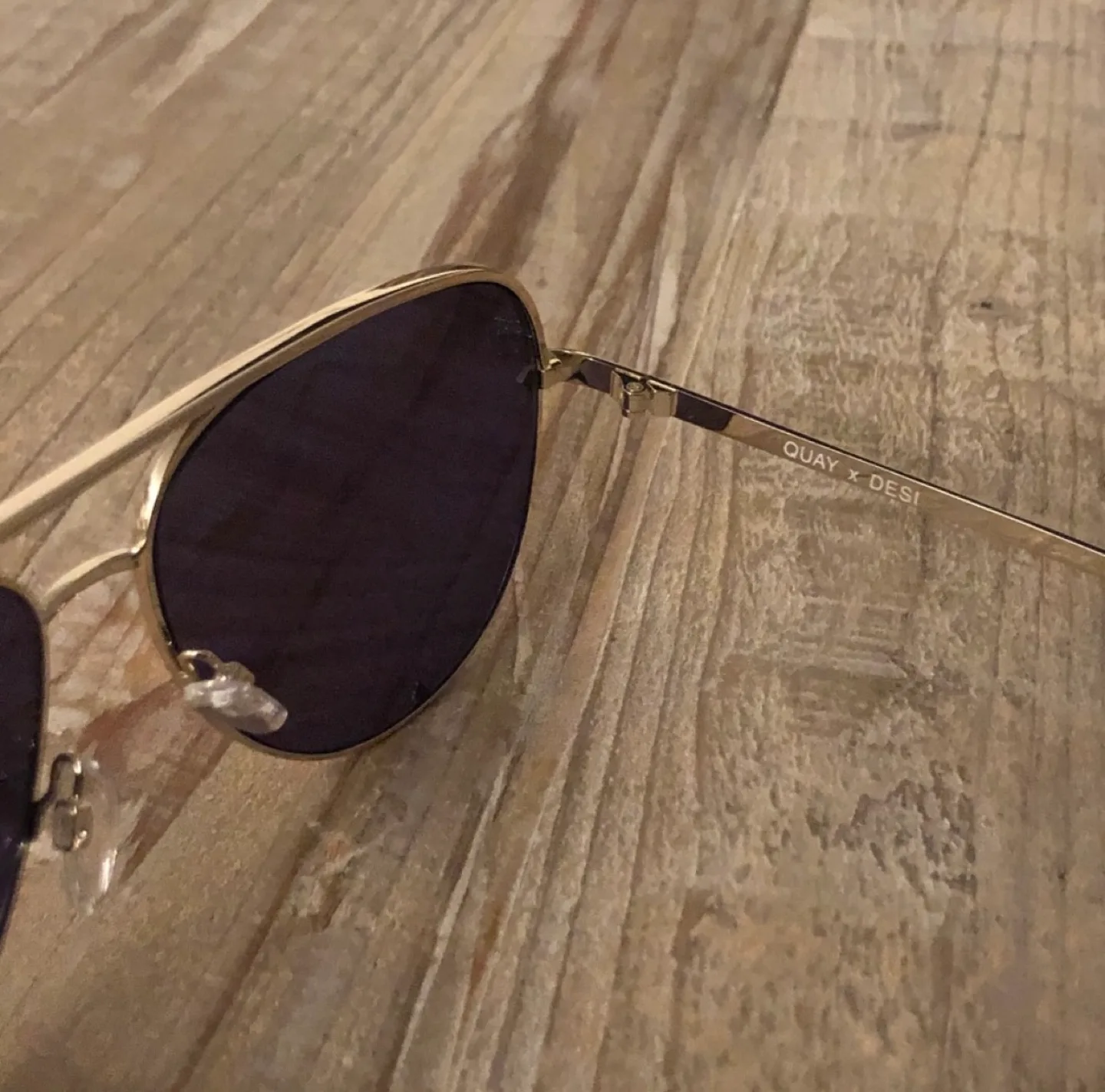 Quay x Desi Perkins Rose Gold Aviator Sunglasses image indicator(7)