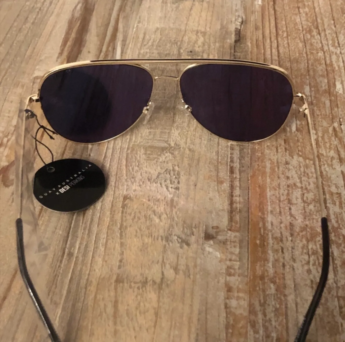 Quay x Desi Perkins Rose Gold Aviator Sunglasses image indicator(8)
