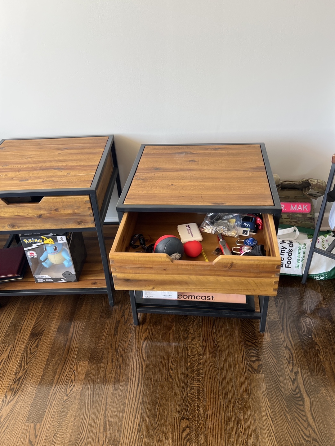 Three Industrial-Style Nightstands with Drawers - photo 2