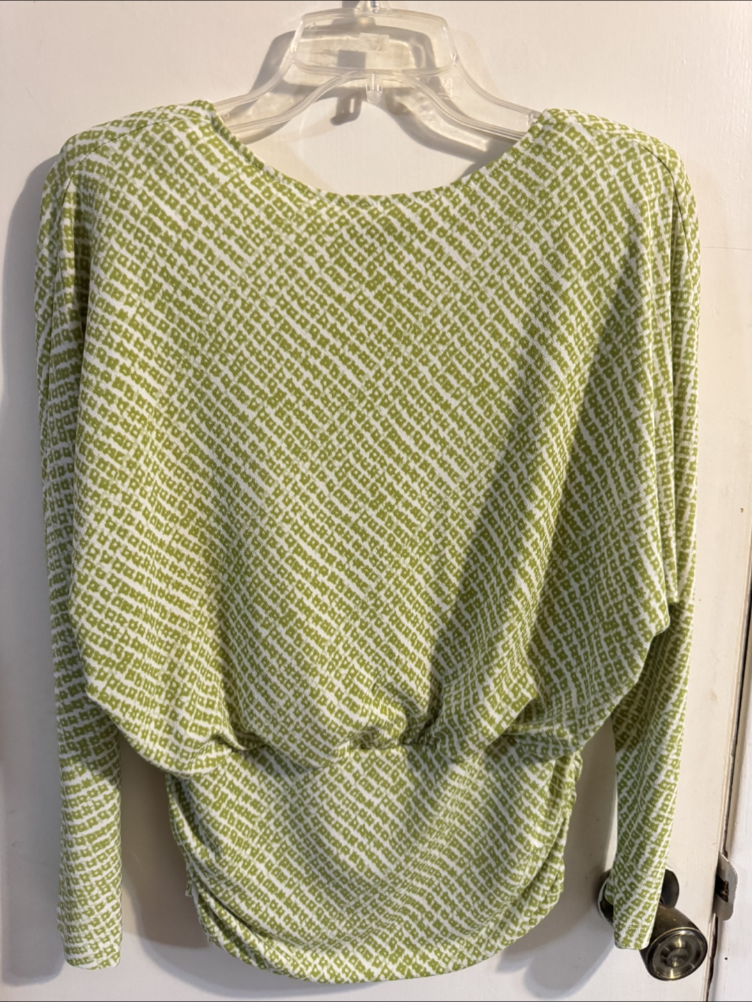 Melanie Lyne Green and White Patterned Blouse, Size Small - photo 3