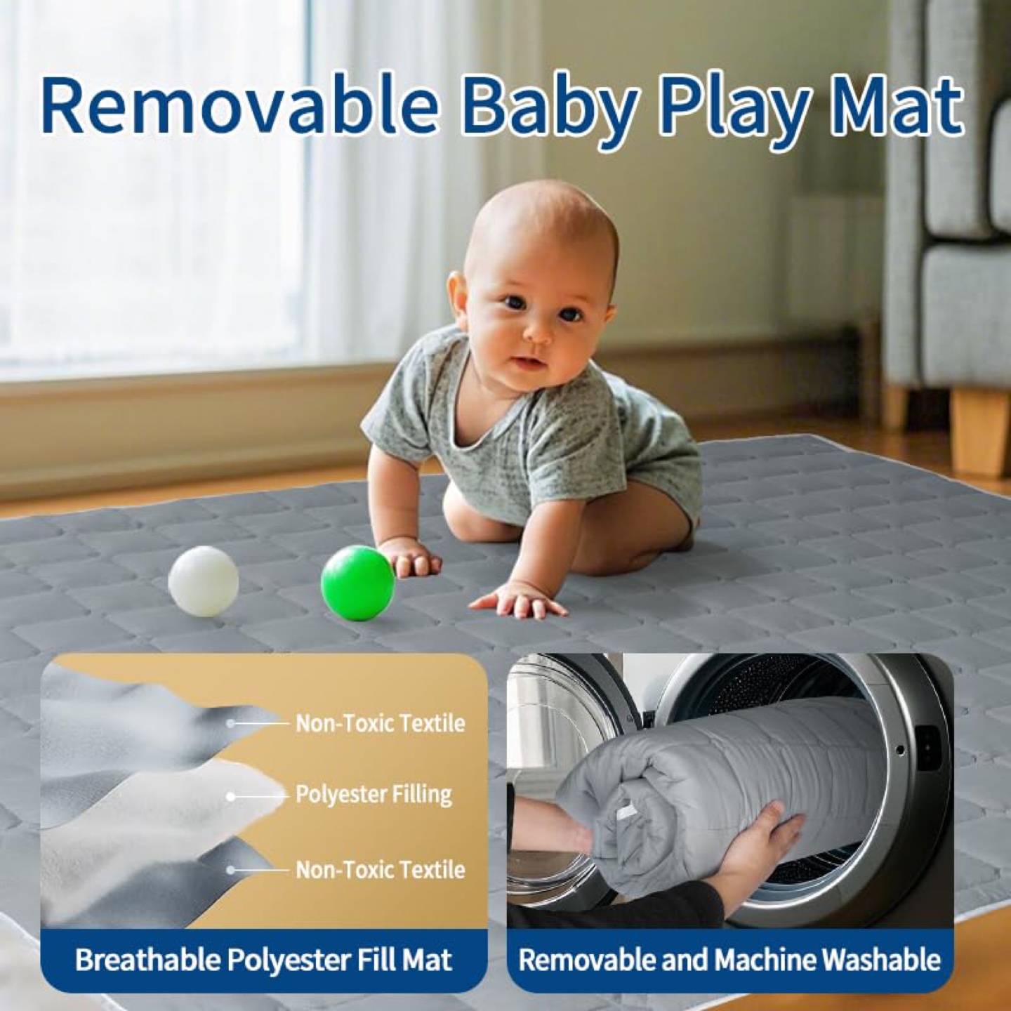 New Foldable Baby Playpen for Babies and Toddlers with Mat - photo 3