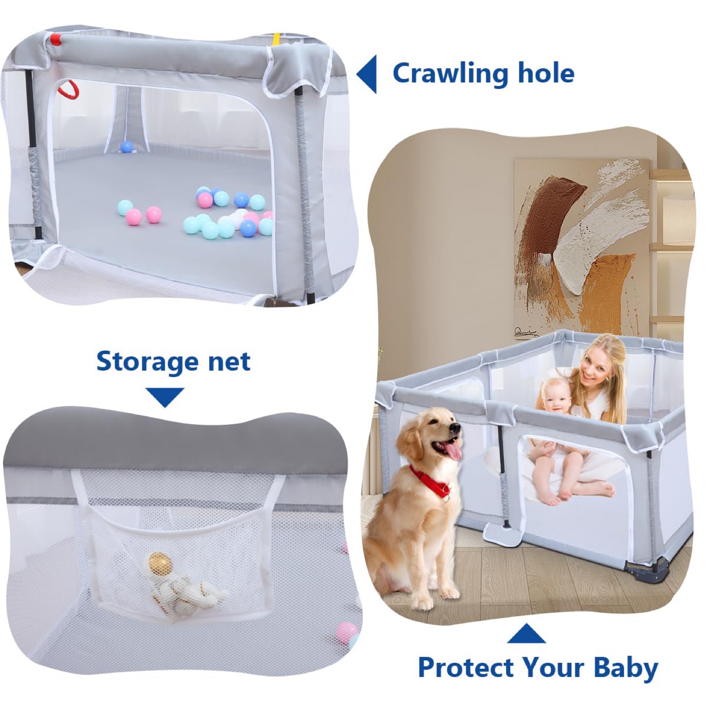New Foldable Baby Playpen for Babies and Toddlers with Mat - photo 5