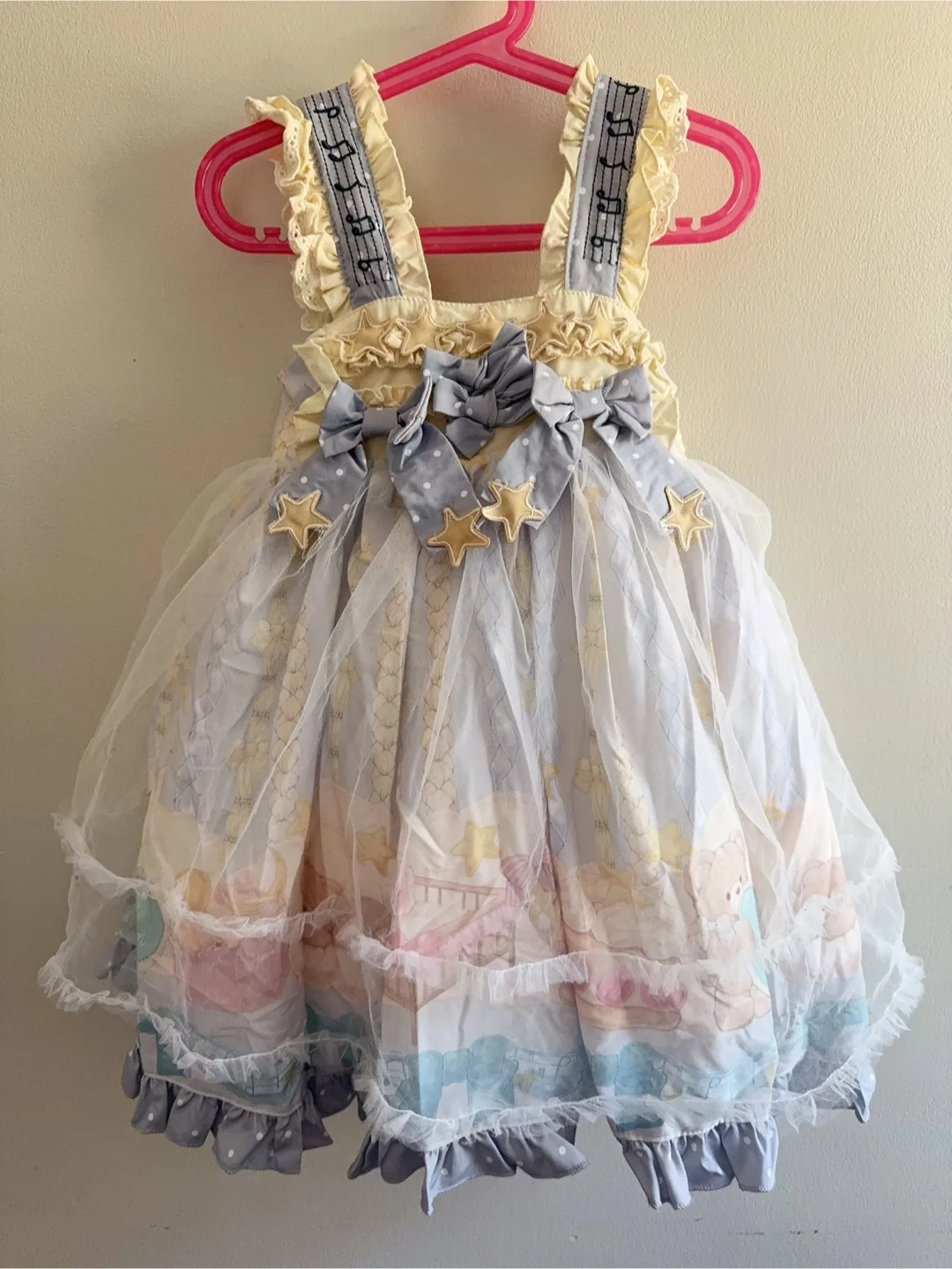 4-7T Girl's Lolita Dress - Teddy Bear Print thumbnail