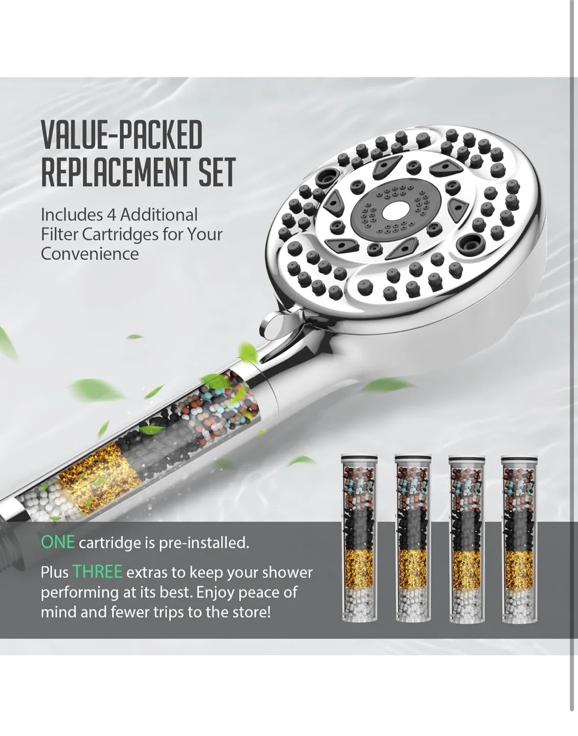Shower head with 4 extra filters image indicator(2)