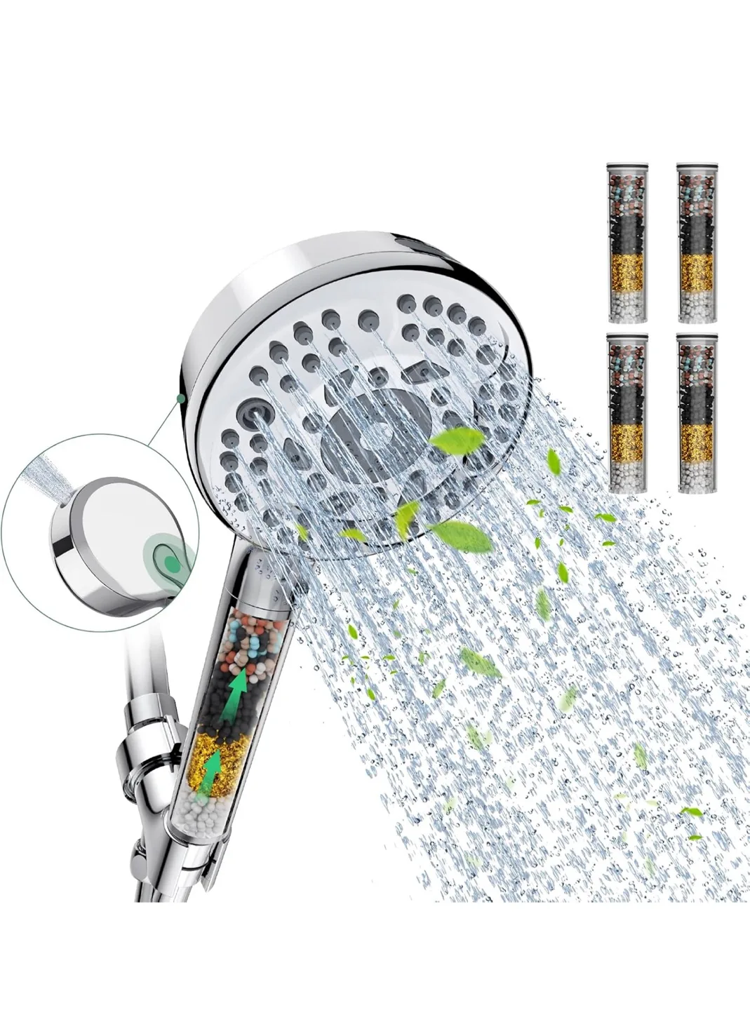 Shower head with 4 extra filters thumbnail