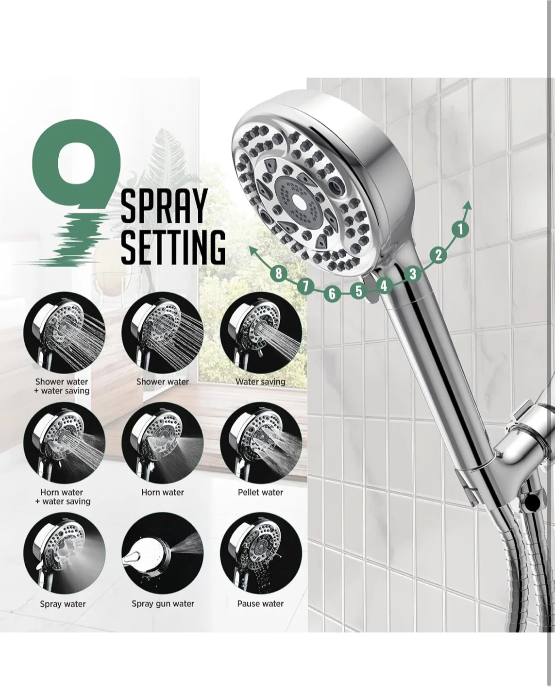 Shower head with 4 extra filters image indicator(5)