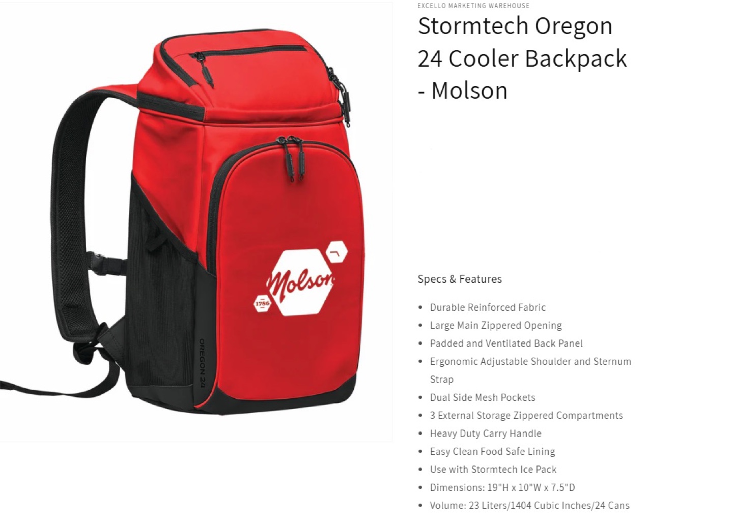 Stormtech Oregon 24 Cooler Backpack - Molson