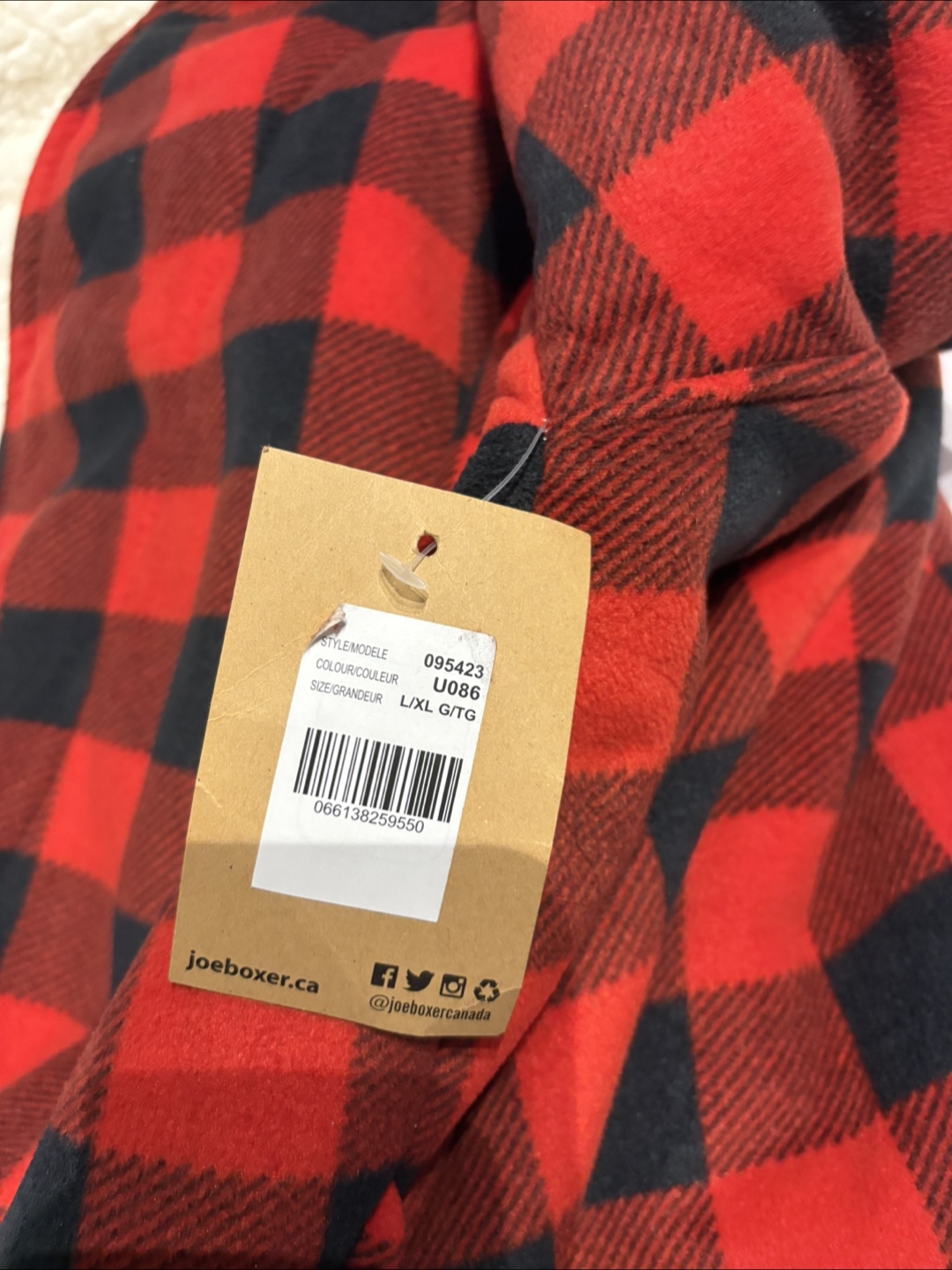 Joe Boxer Red & Black Buffalo Plaid Sherpa Robe - Size XL - photo 2