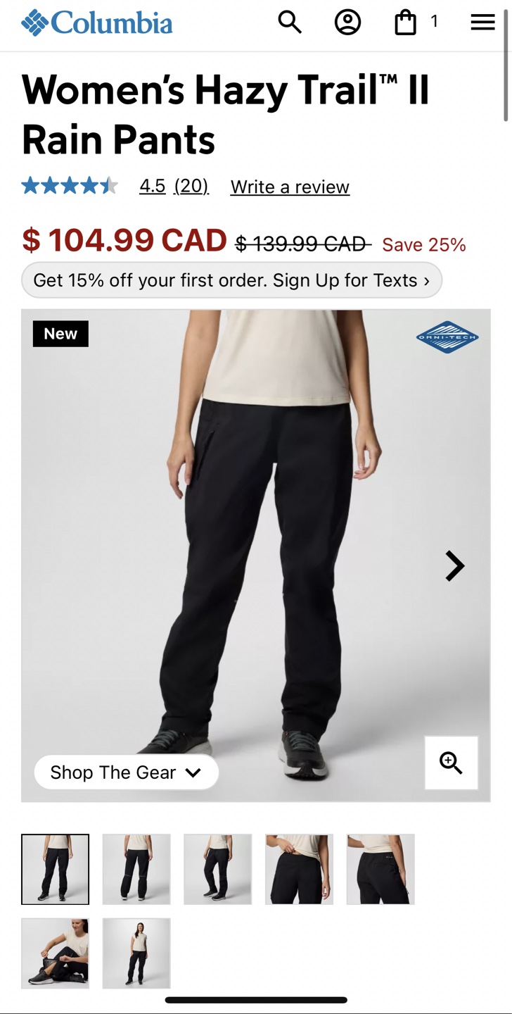 Columbia Women's Hazy Trail™ II Rain Pants - photo 2