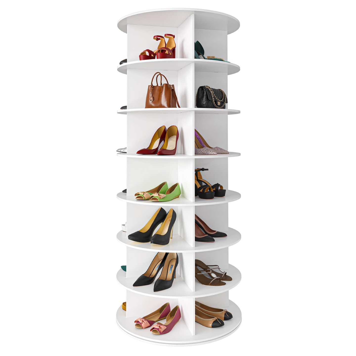 New SpaceAid 7 Tier Rotating Shoe Rack Tower