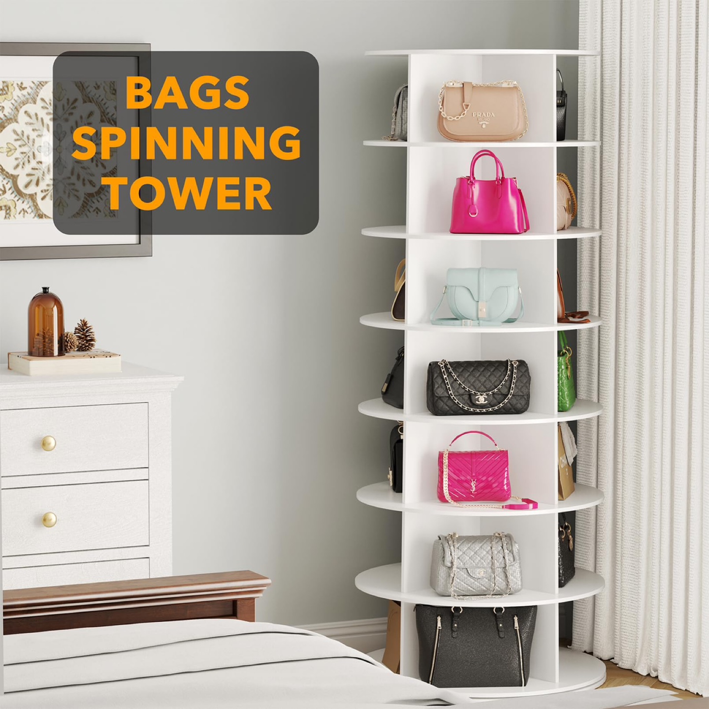 New SpaceAid 7 Tier Rotating Shoe Rack Tower - photo 5