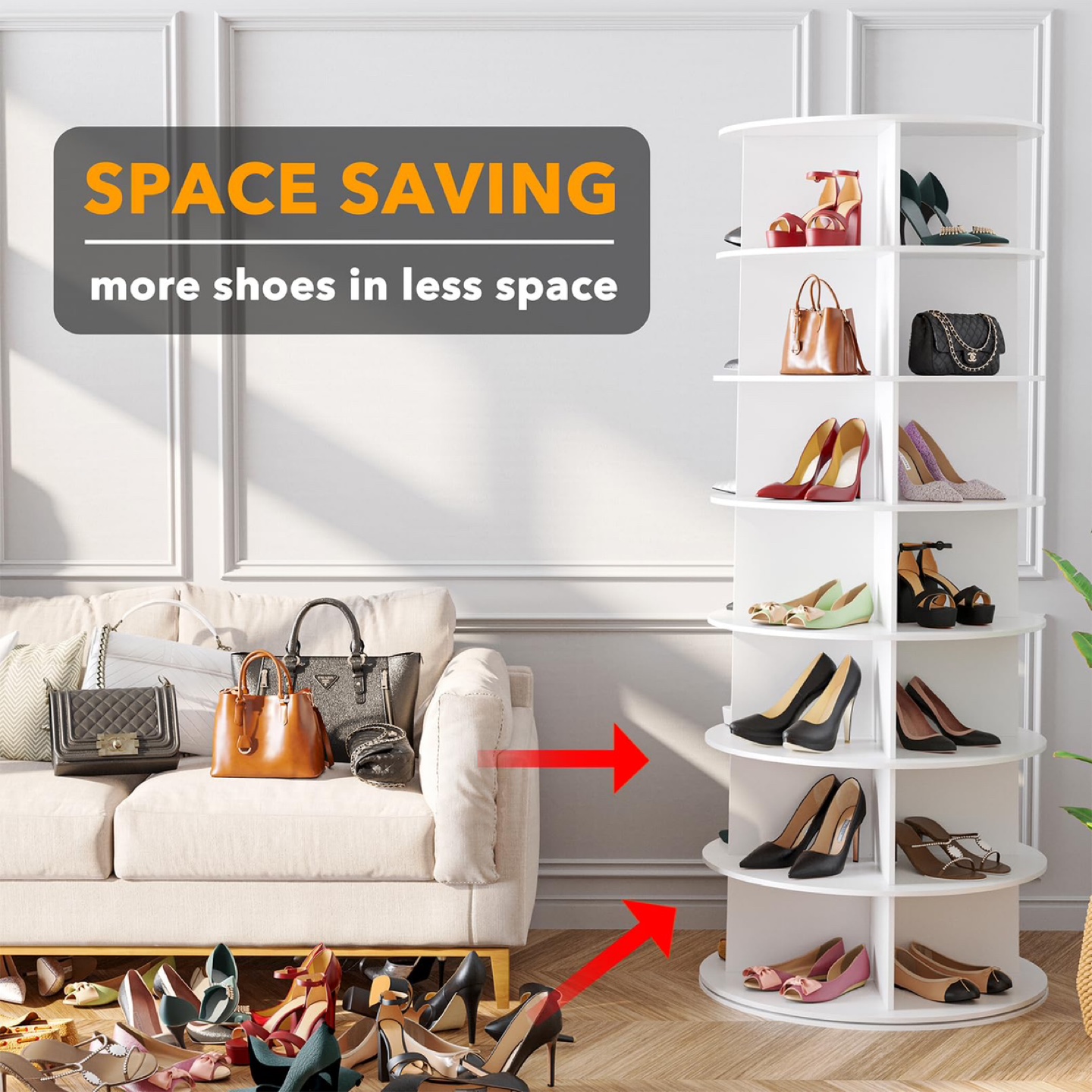 New SpaceAid 7 Tier Rotating Shoe Rack Tower - photo 2