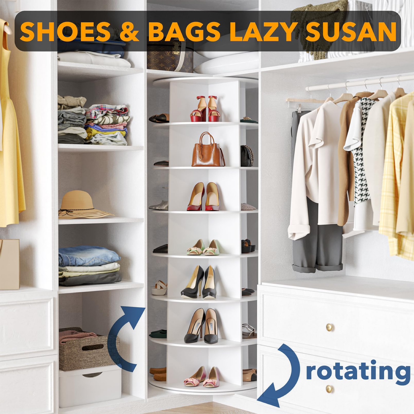 New SpaceAid 7 Tier Rotating Shoe Rack Tower - photo 3