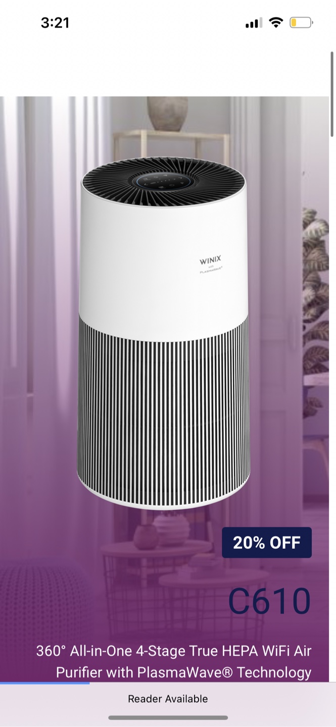 Winix C610 4-Stage True HEPA WiFi Air Purifier - photo 3
