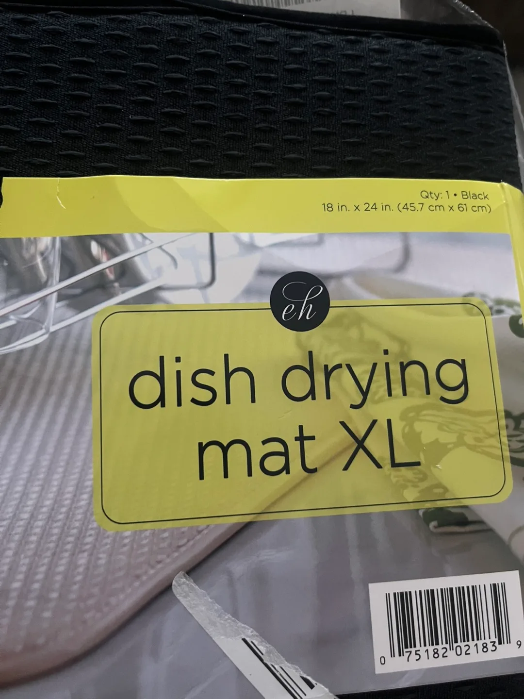 Extra Large Black Microfiber Dish Drying Mat thumbnail