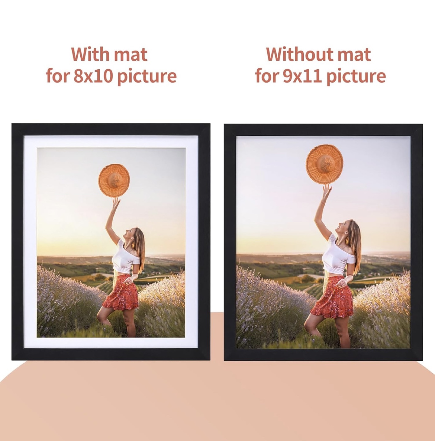 10 Pack Brown Picture Frames, 9x11 with Mat for 8x10 Photos - photo 5