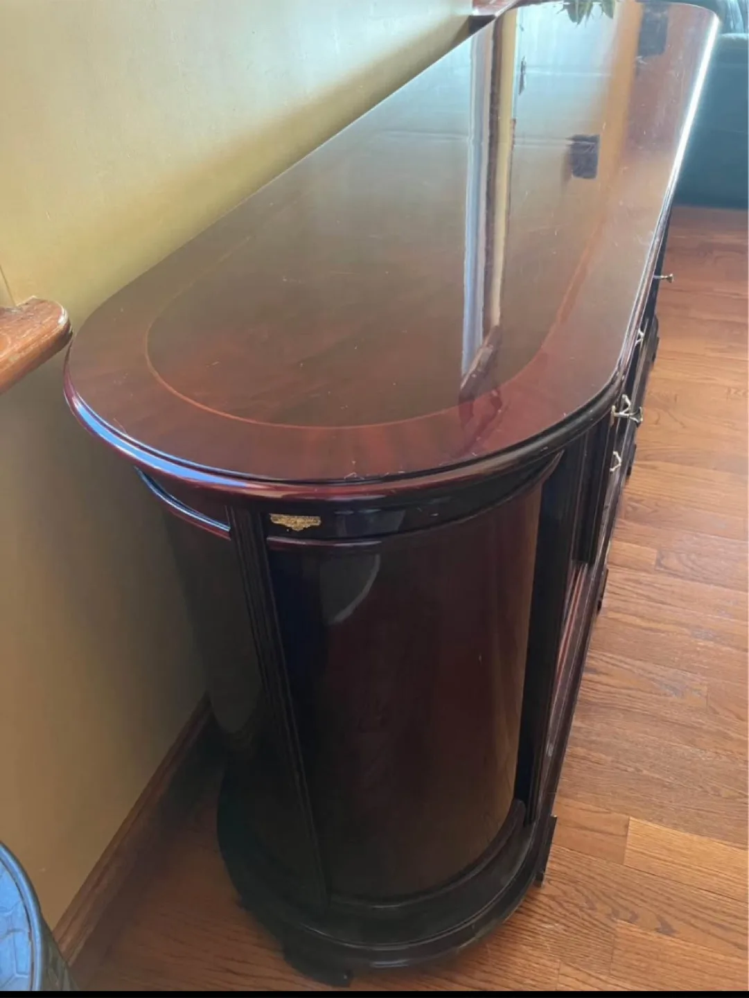 Italian Dark Wood Dining Set - Table, Buffet, and China Cabinet image indicator(6)