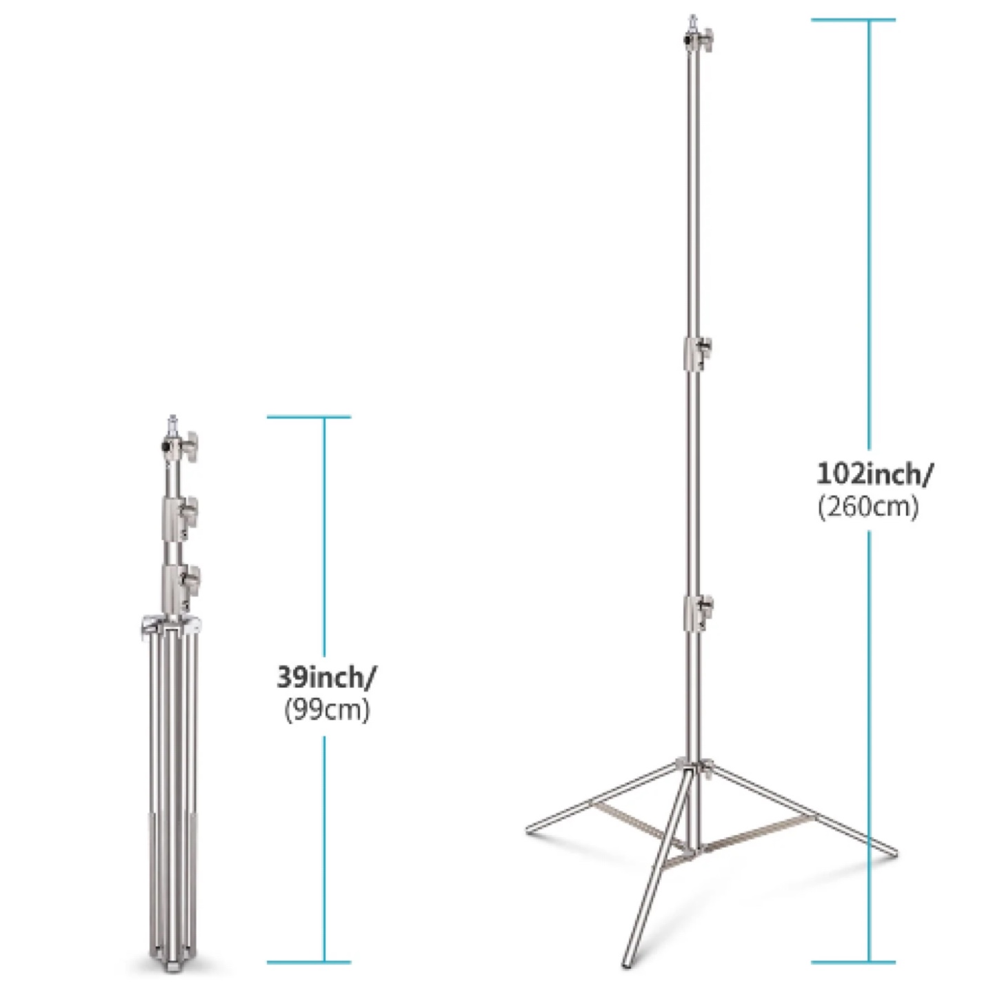 New NEEWER 260cm Stainless Steel Photography Light Stand - photo 5