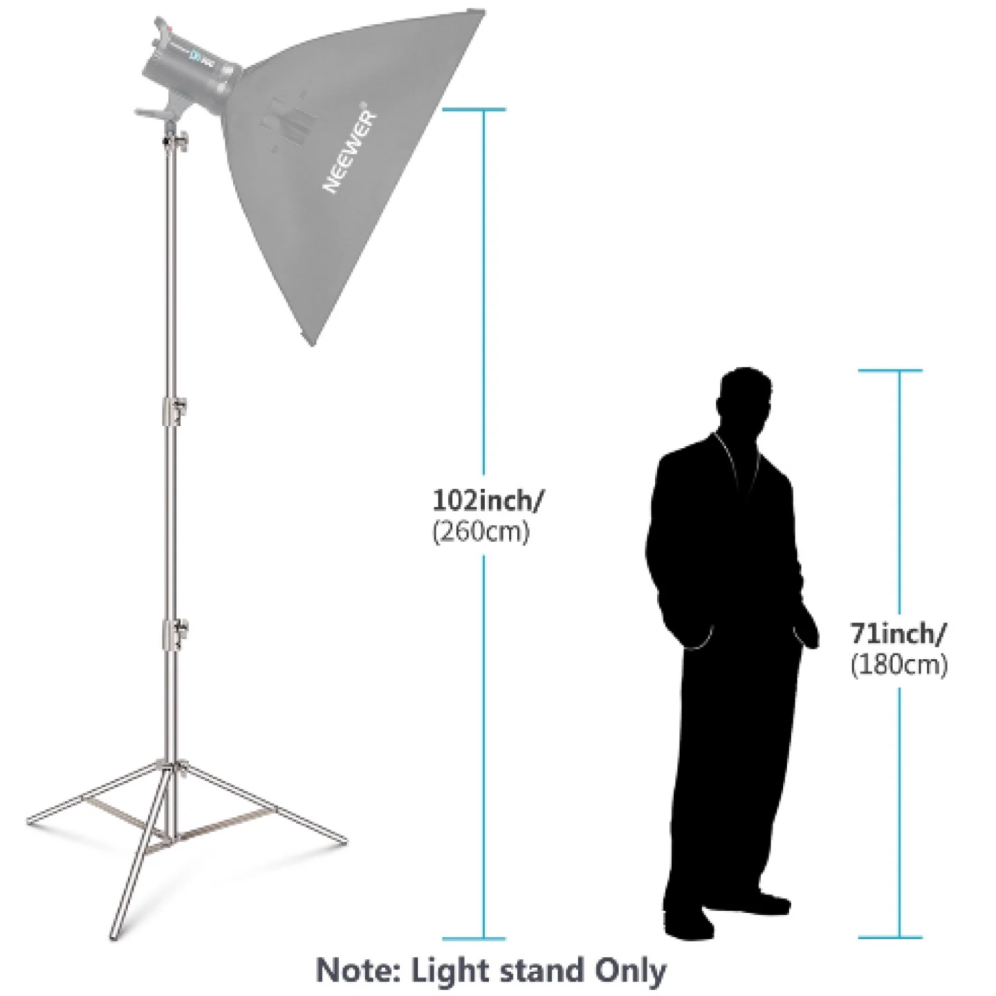 New NEEWER 260cm Stainless Steel Photography Light Stand - photo 3