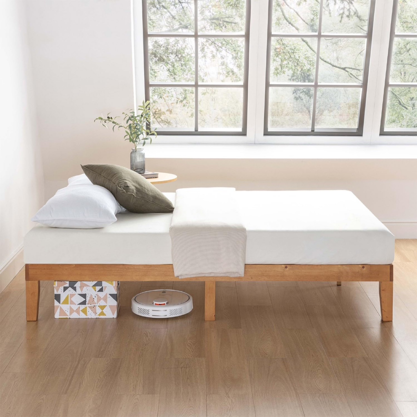 New Queen Mellow Wood Platform Bed Frame - photo 4