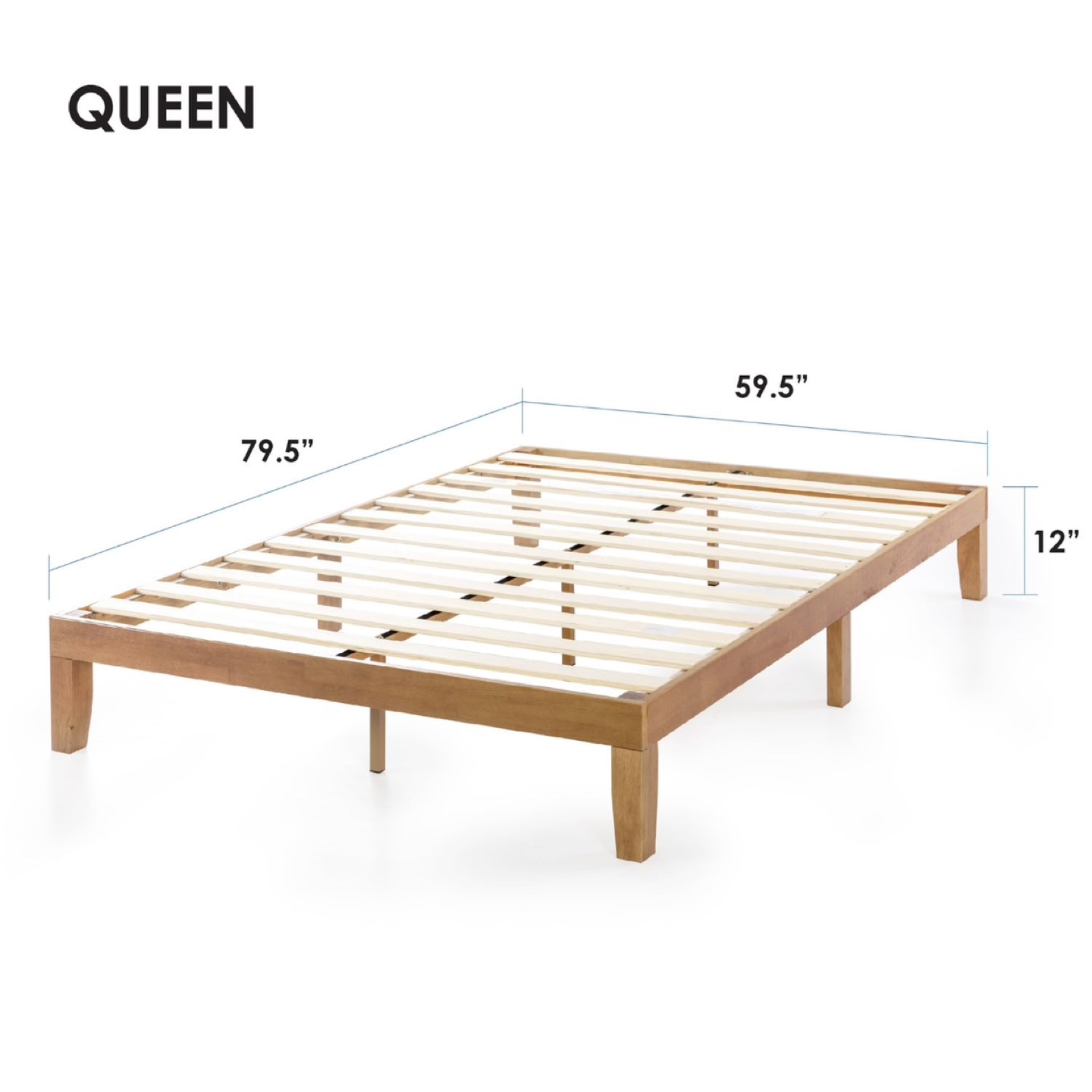 New Queen Mellow Wood Platform Bed Frame - photo 2