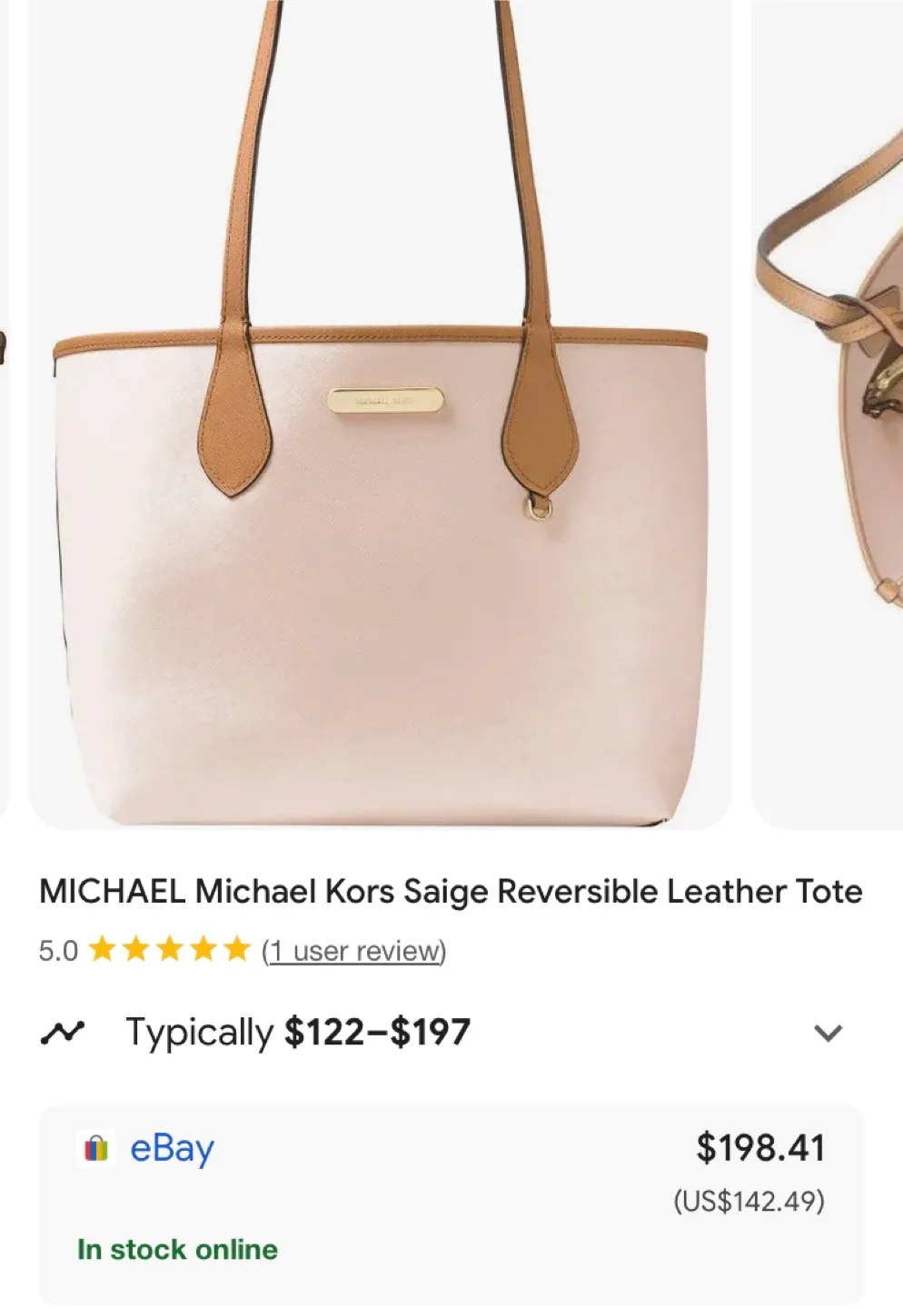 Reversible Michael Kors Leather Tote Bag image indicator(5)