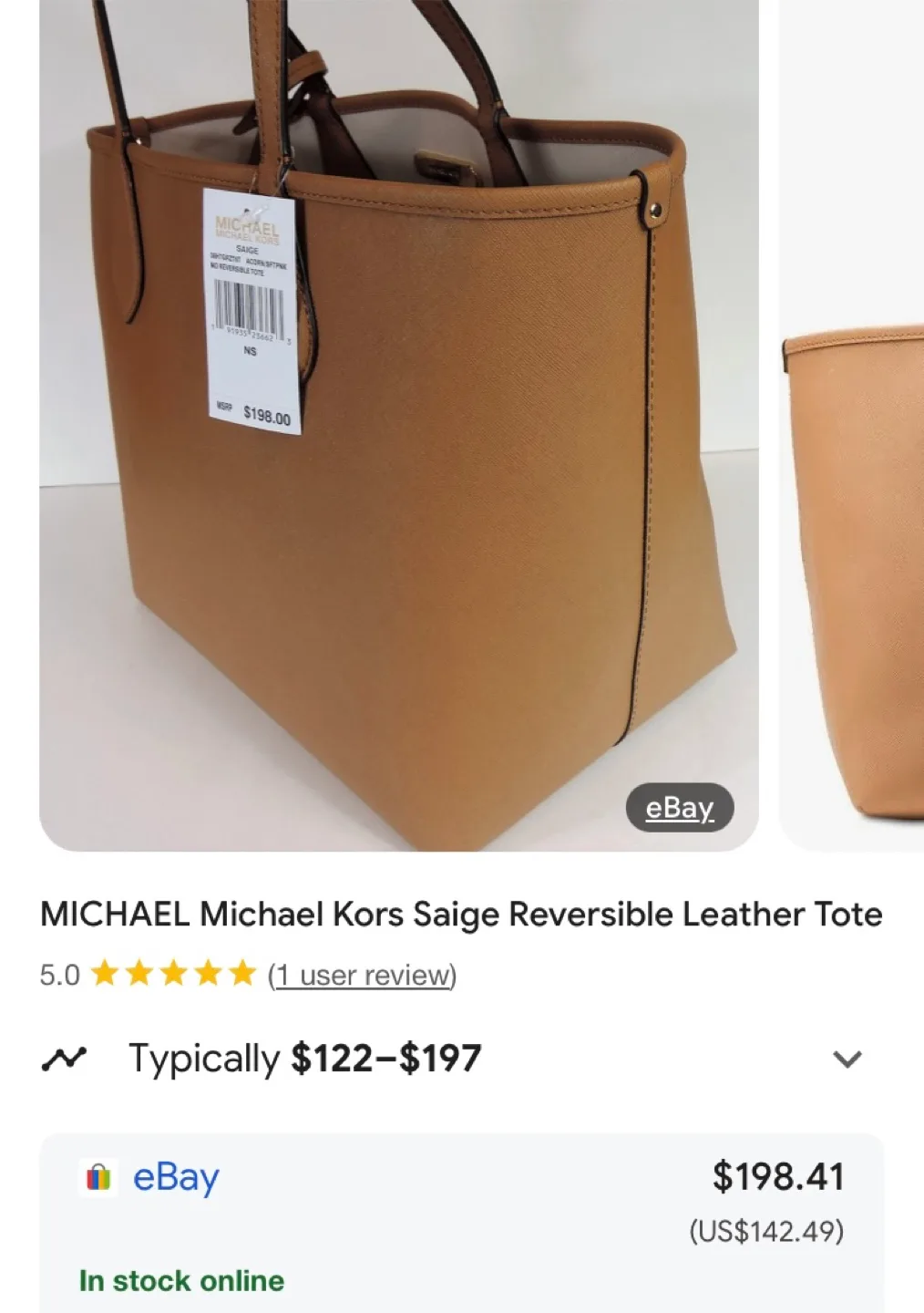 Reversible Michael Kors Leather Tote Bag image indicator(4)