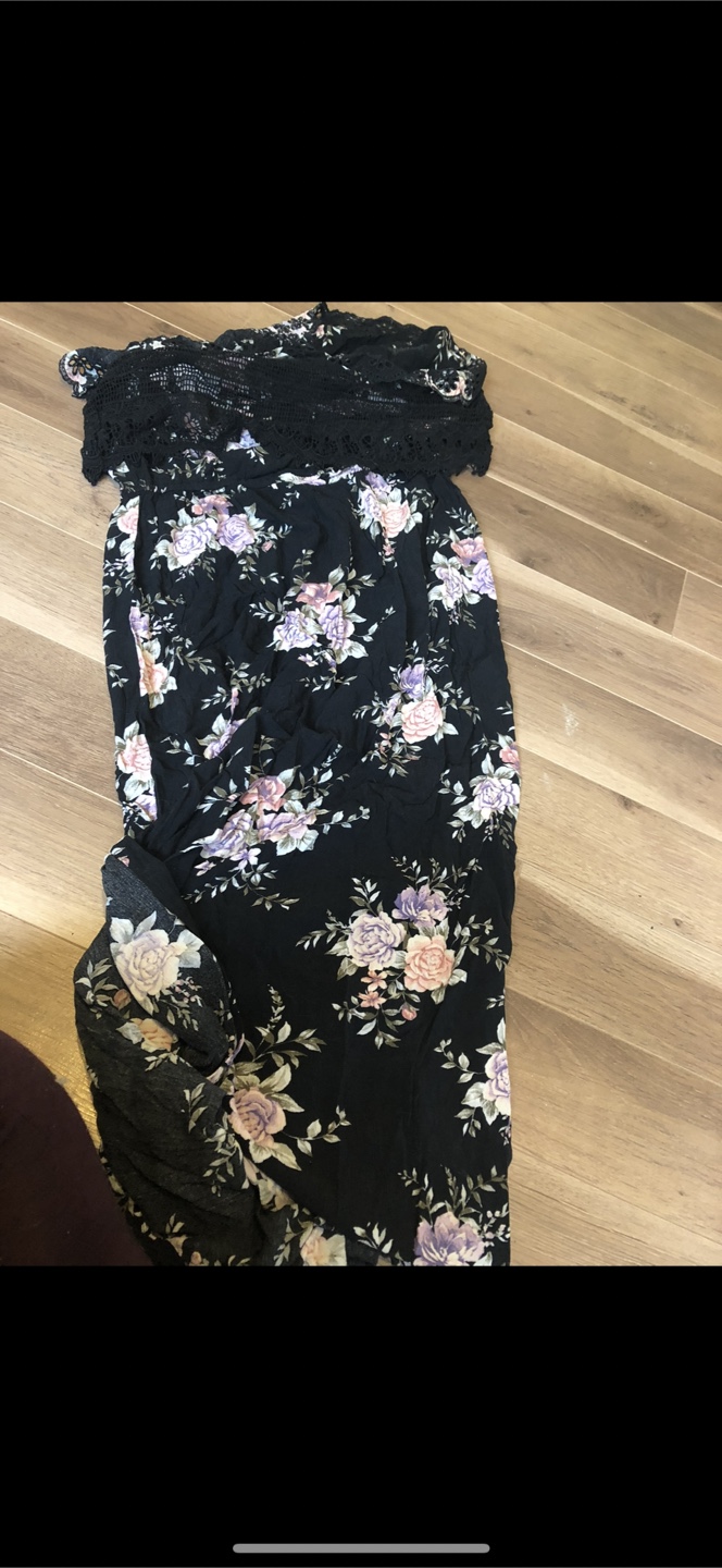 Floral Maxi Dress with Lace Top