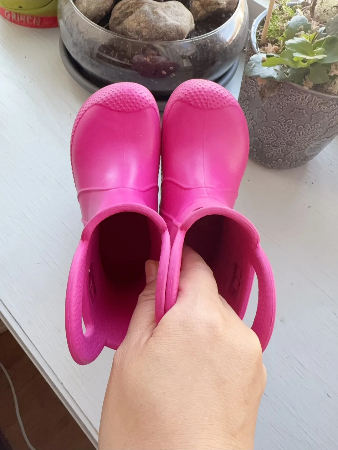 Pink Crocs Toddler Rain Boots Size 8 thumbnail