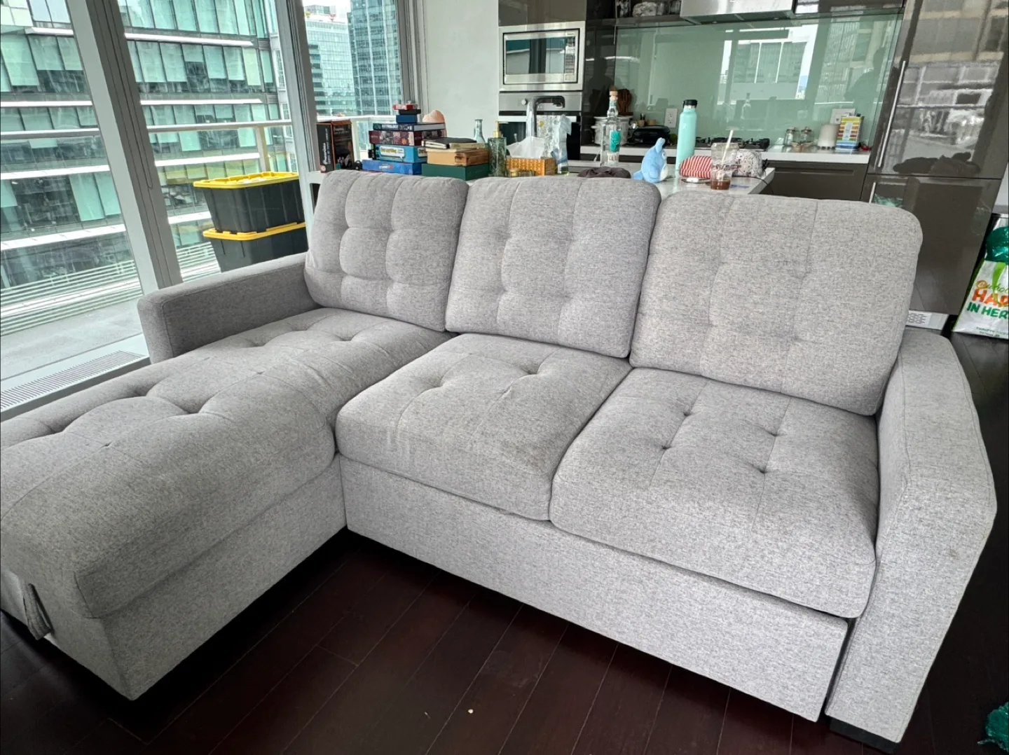 Grey Sectional Sofa with Storage thumbnail