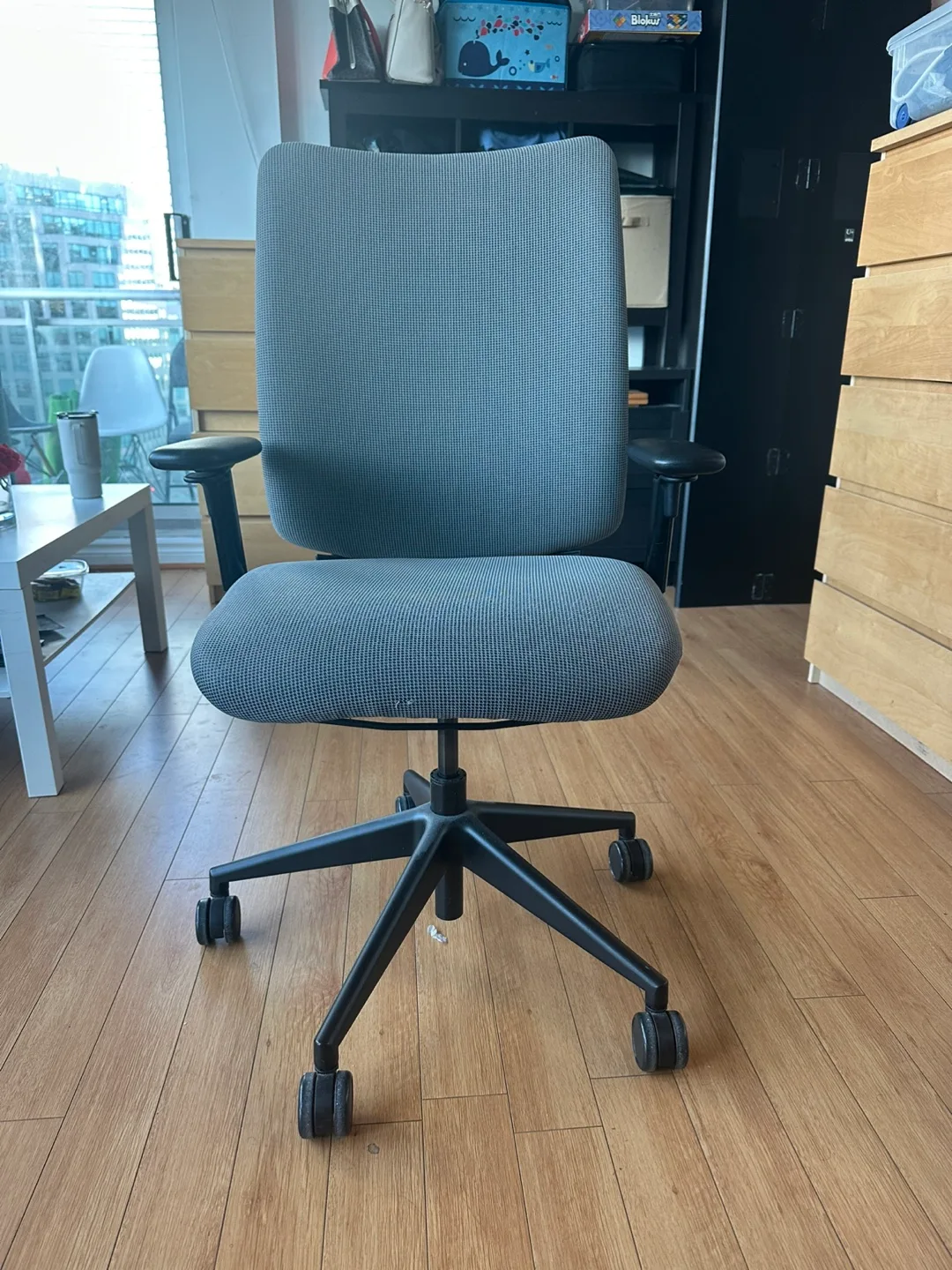 Office Chair Grey Fabric thumbnail