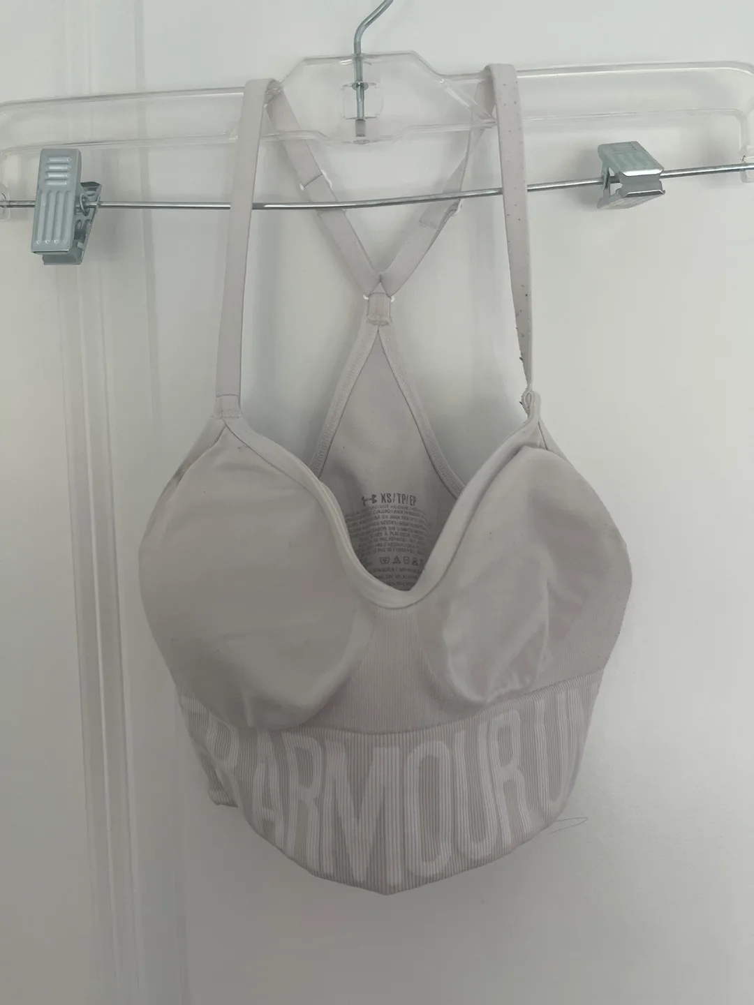 Under Armour Seamless Low Impact Sports Bra - White - XS/TP thumbnail