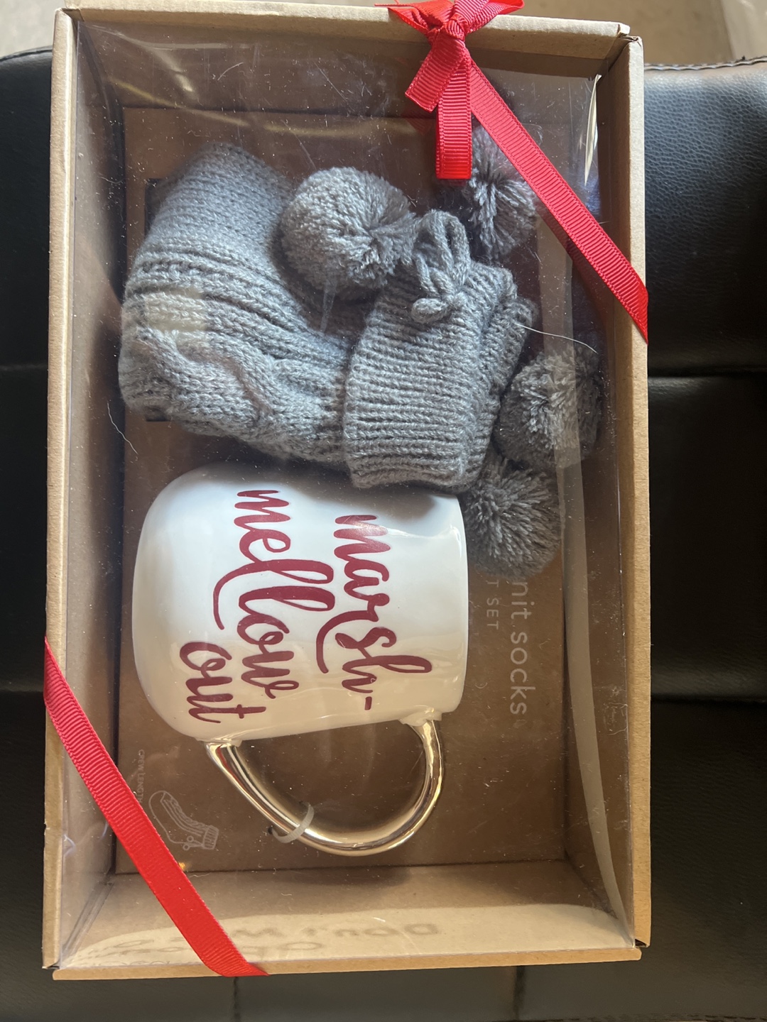 Marshmallow Mug and Knit Sock Gift Set