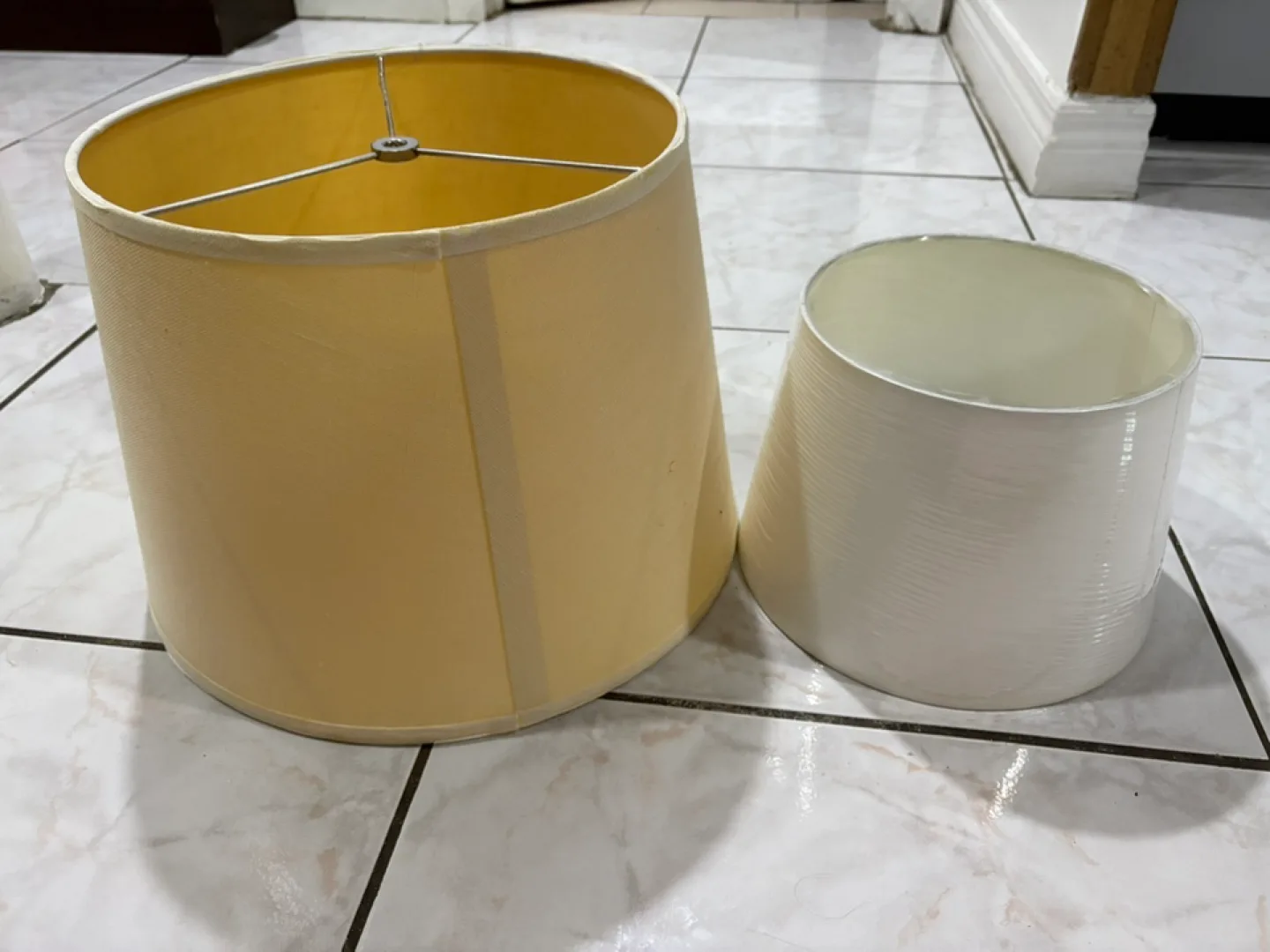 moving sale Two Lamp Shades - Beige and White image indicator(4)