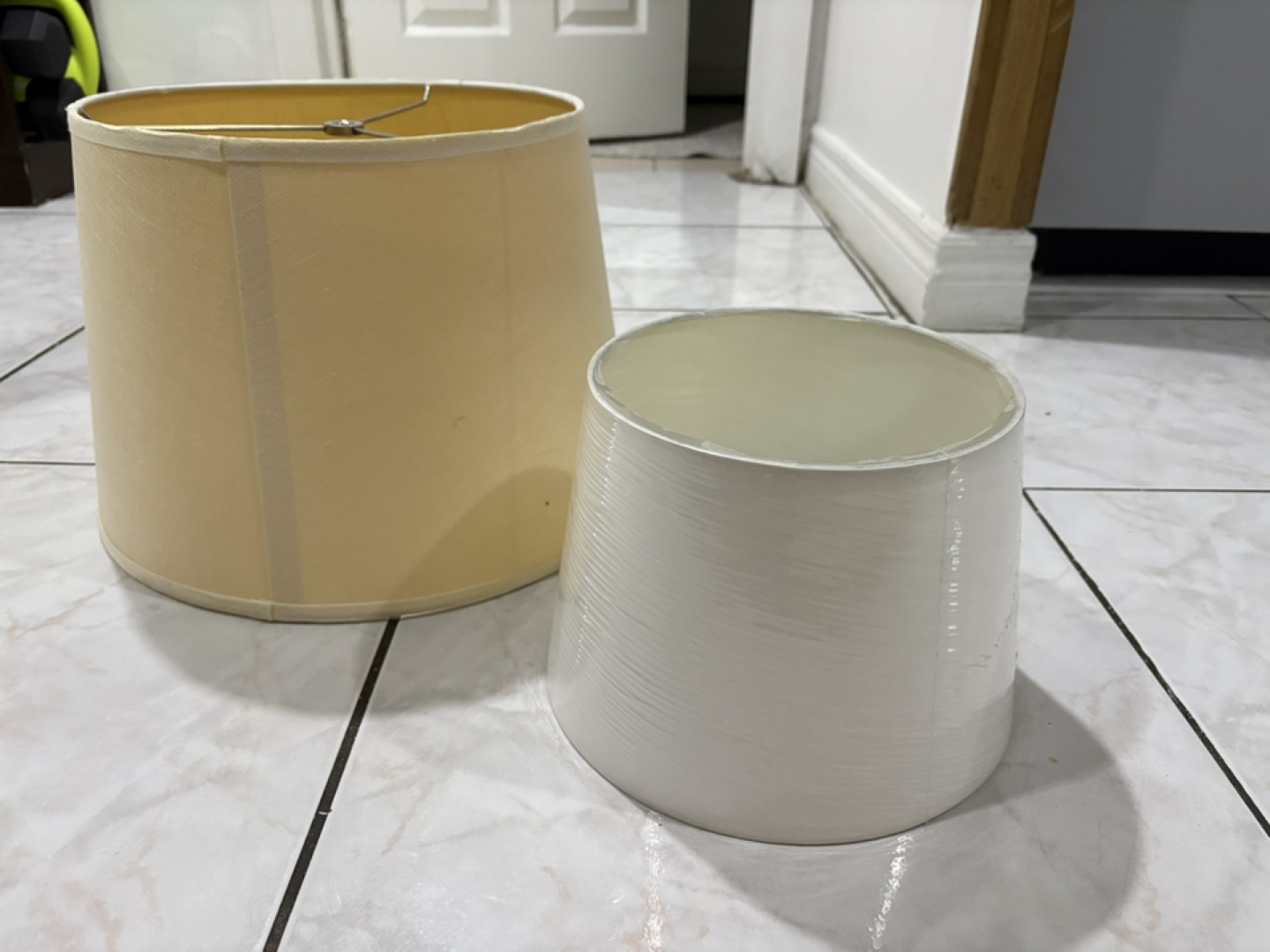 moving sale Two Lamp Shades - Beige and White