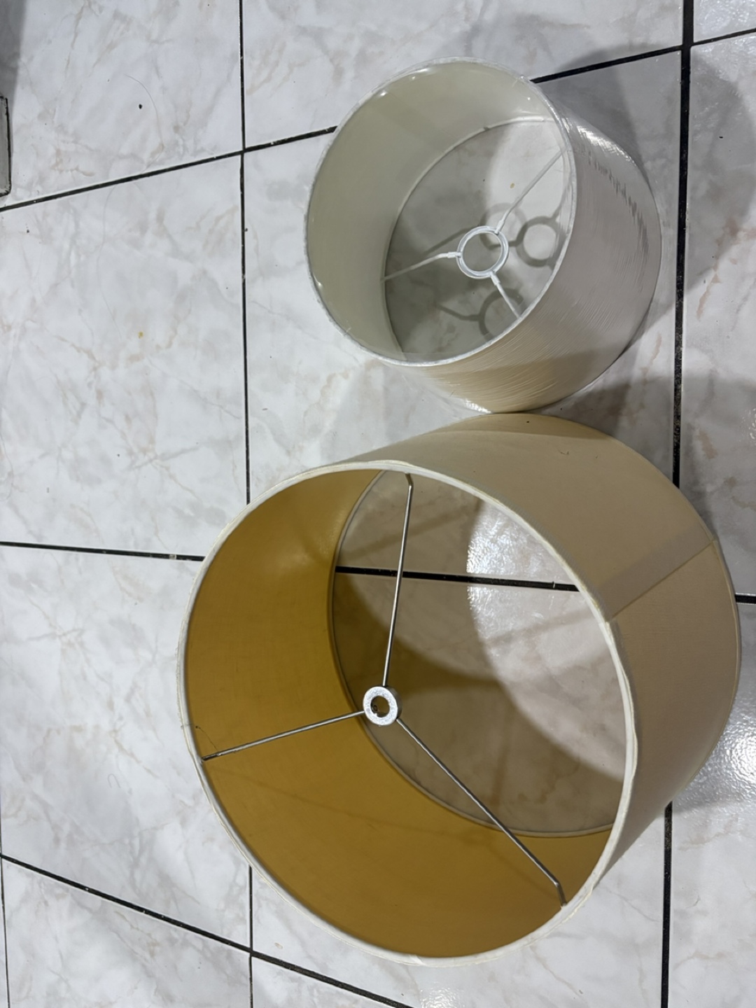 moving sale Two Lamp Shades - Beige and White - photo 3