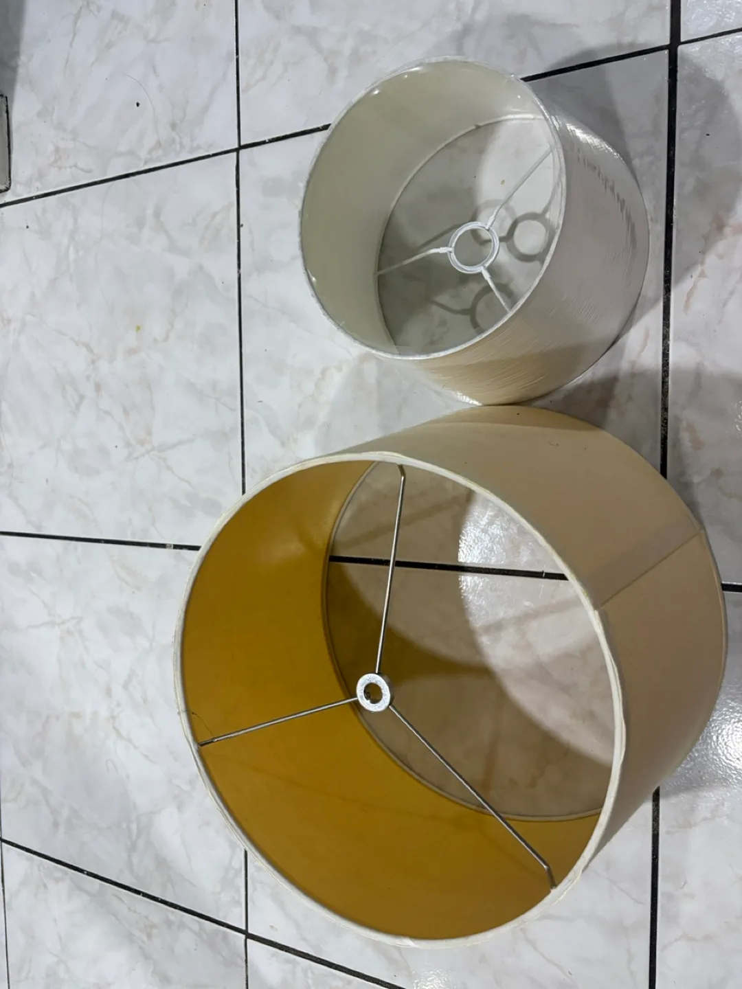 moving sale Two Lamp Shades - Beige and White image indicator(3)