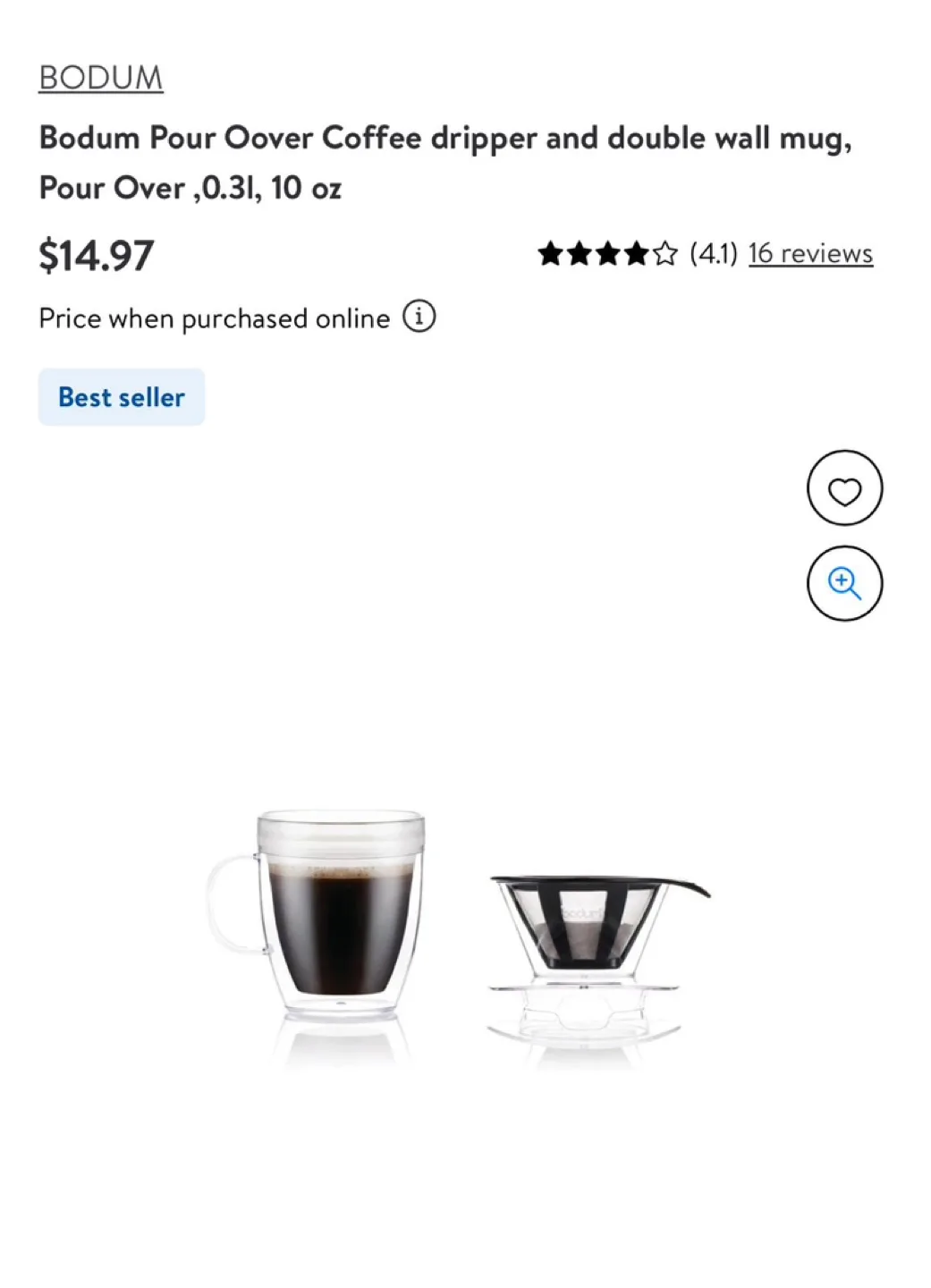 BRAND NEW Unopened Pour Over Coffee Maker with Double Wall Mug image indicator(2)