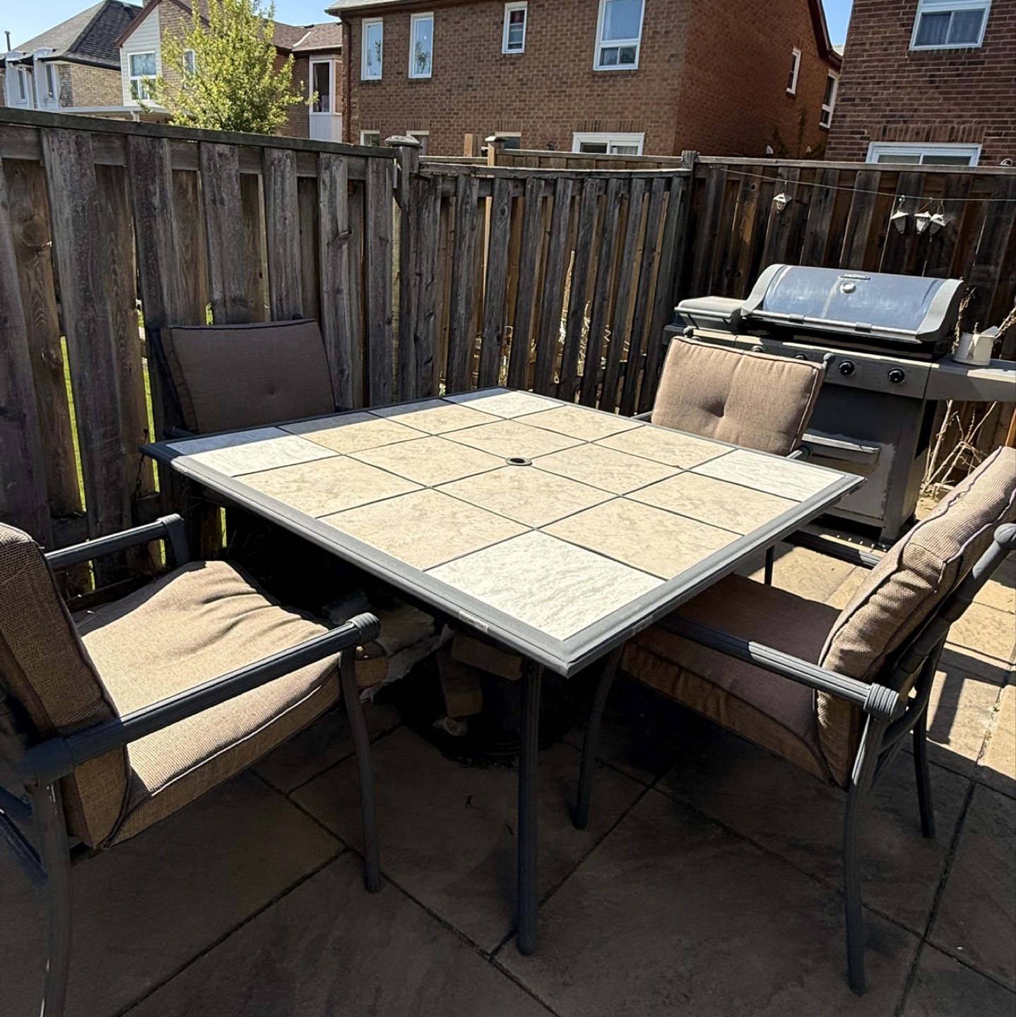 Patio dining set - 4 chairs and table