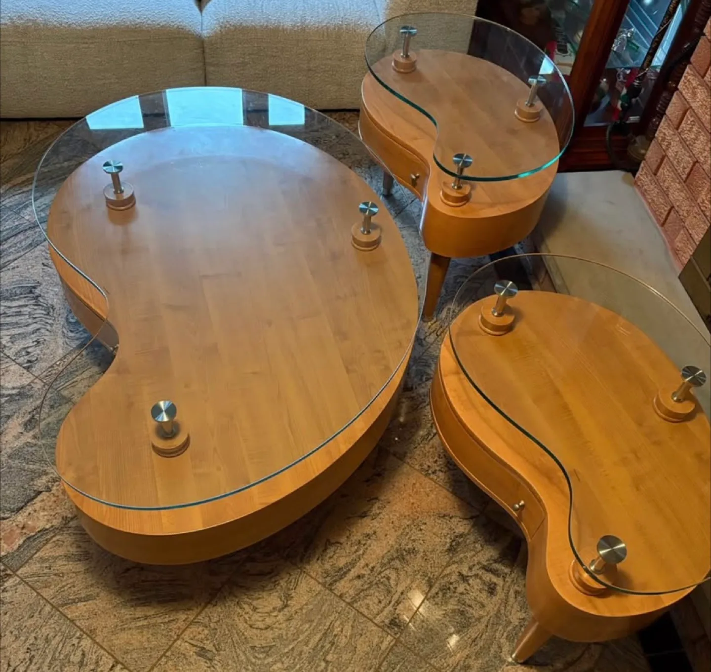 Unique Modern Coffee Table Set - 3 Pieces thumbnail