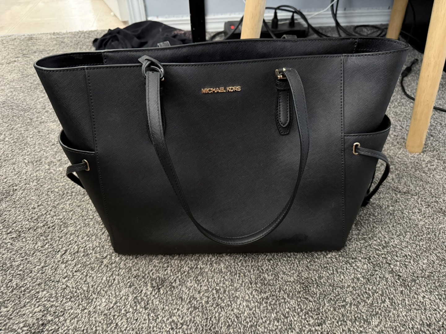 Michael Kors Black Leather Tote Bag