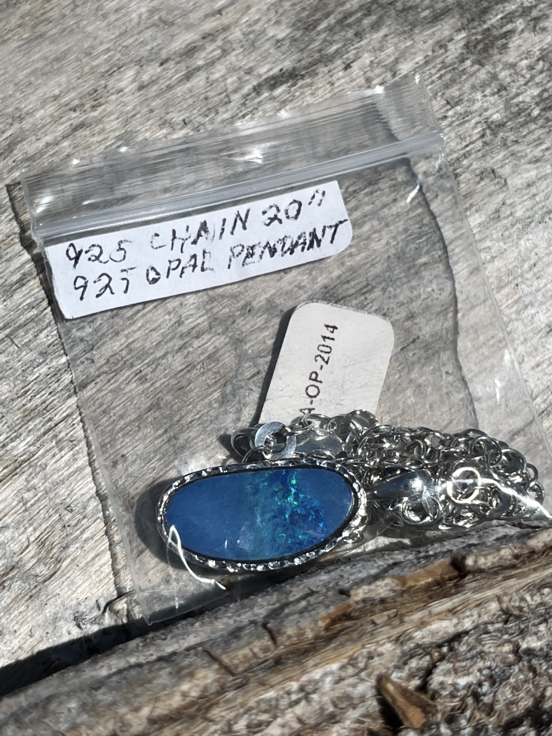925 Sterling Silver Opal Pendant Necklace - photo 5