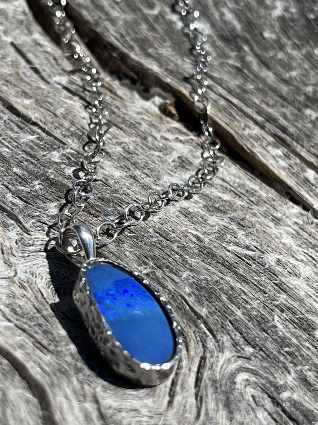 925 Sterling Silver Opal Pendant Necklace - photo 3