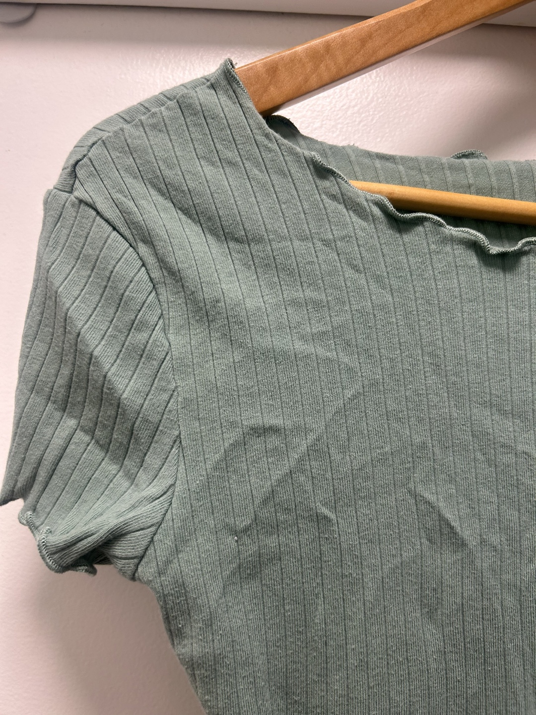 Sage Green Ribbed Mini Dress - photo 2