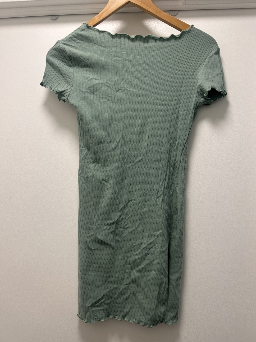 Sage Green Ribbed Mini Dress - photo 3