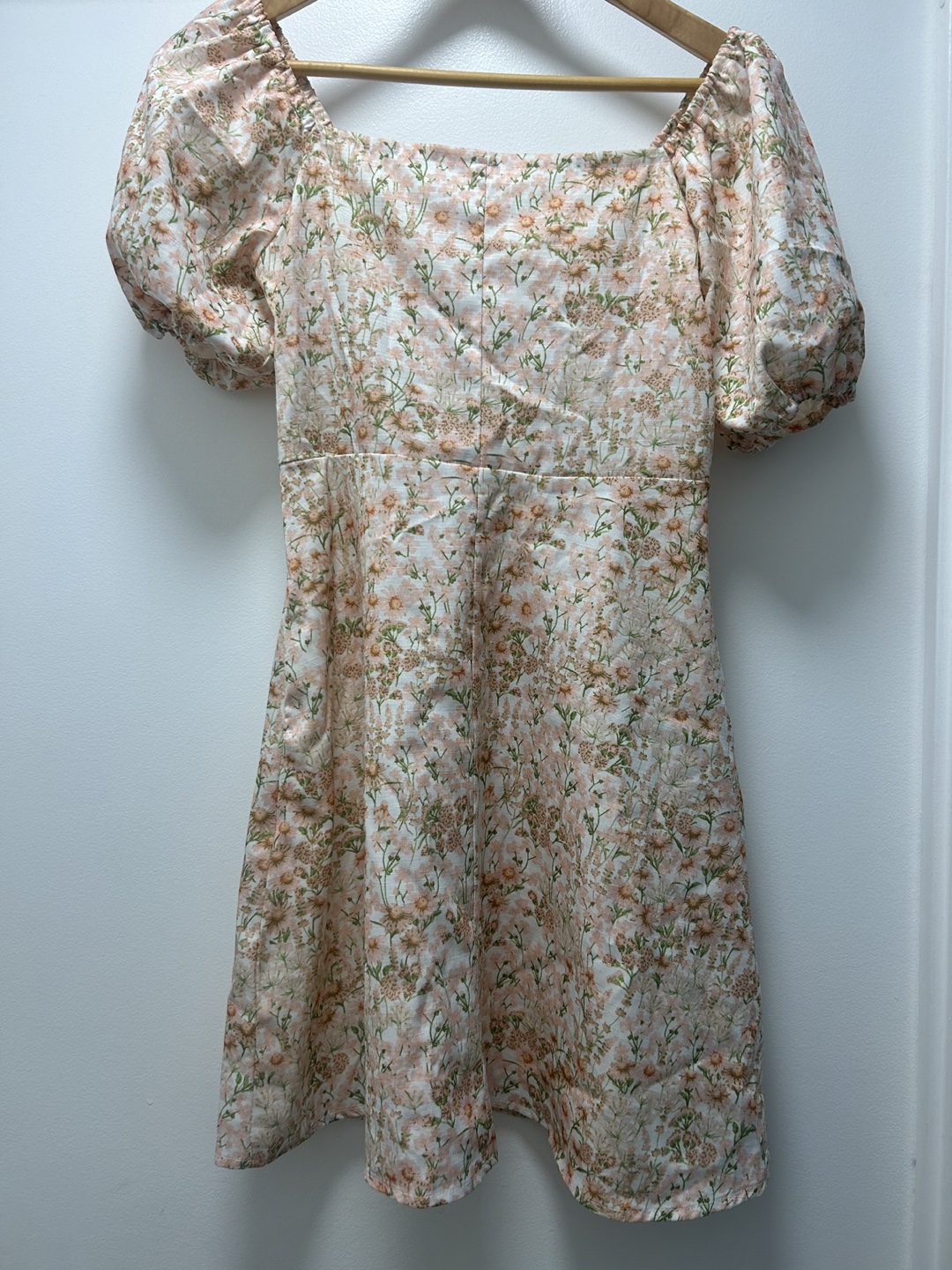 Shein Floral Puff Sleeve Mini Dress 🧡 - photo 3