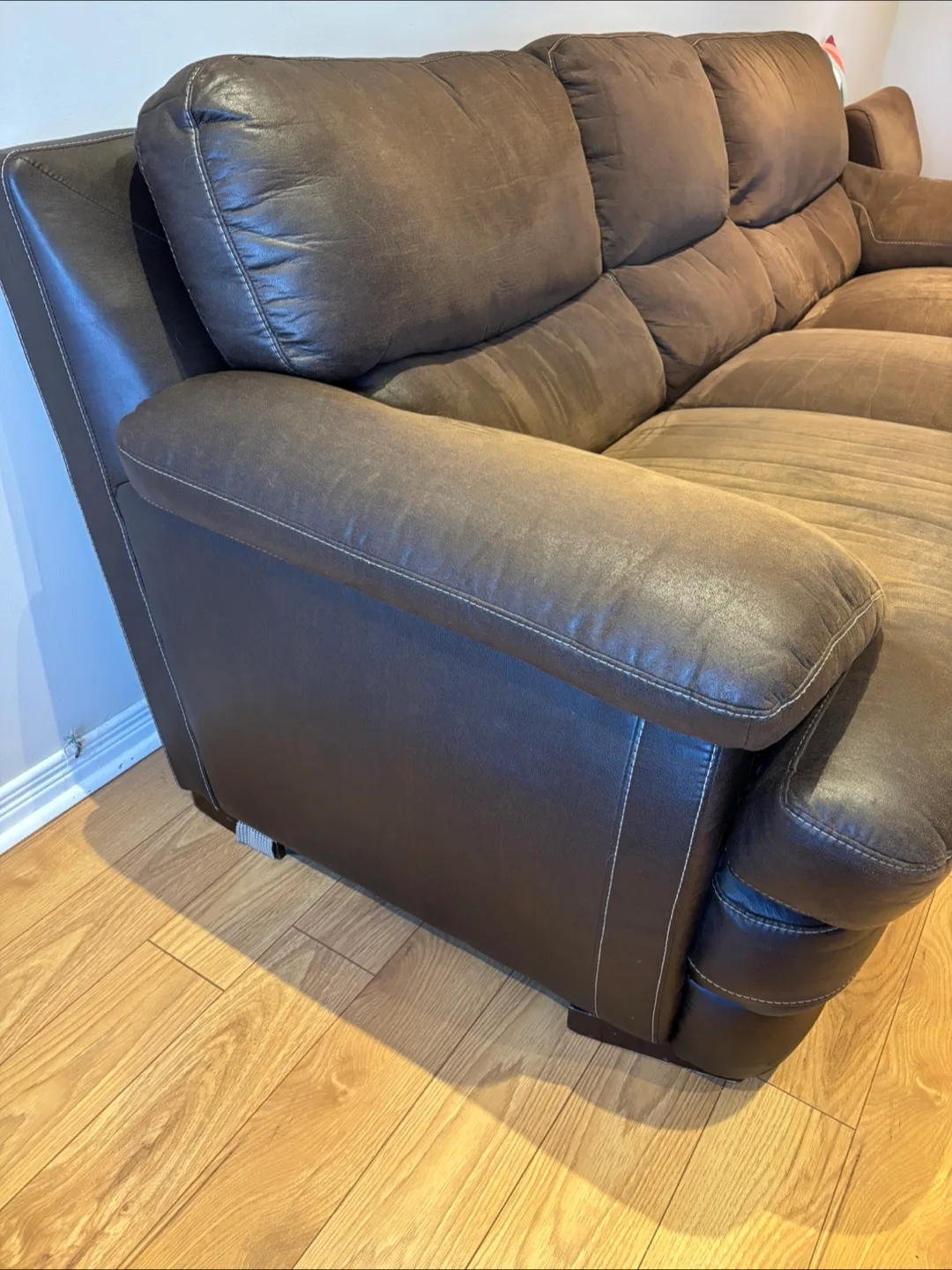 FREE - Brown Leather Sofa image indicator(2)