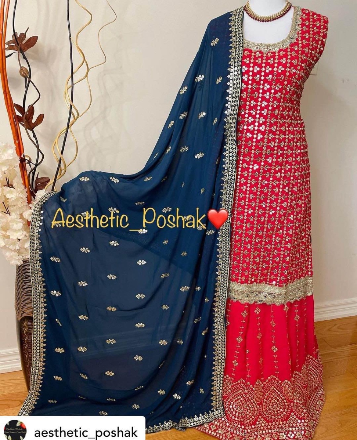 Gorgeous Red Sharara Suit