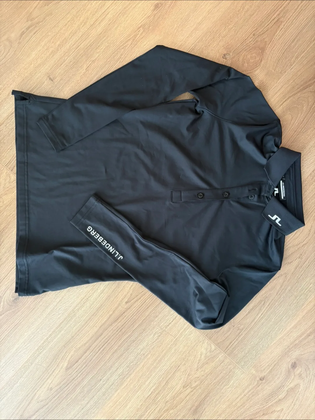 J.Lindeberg Women’s Black Long Sleeve Golf Polo Shirt thumbnail