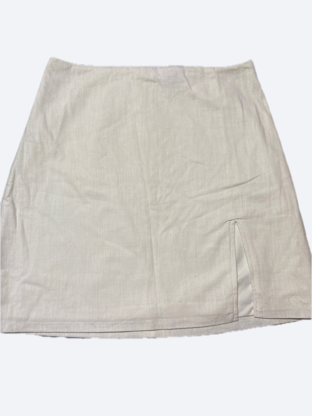 Off-White Mini Skirt with Side Slit